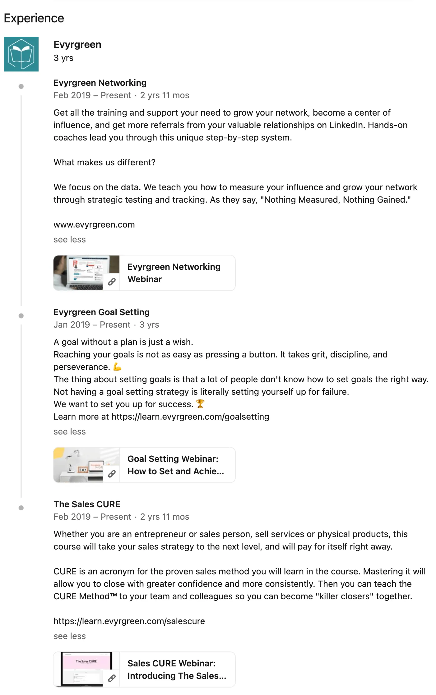 Tami LinkedIn Experience Section