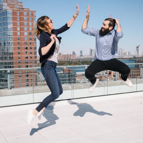 tami joe jumping high five